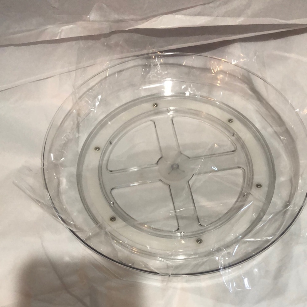 2pack clear acrylic‎ kitchen bath and beauty 10” turntable organizer new